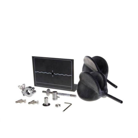 The TL 6 - Test Leak Without Helium Gas Reservoir by Leybold North America includes metal and rubber components for leak testing such as two black bladders, a black rectangular gauge, assorted metal fittings, and tools, all displayed on a white background.