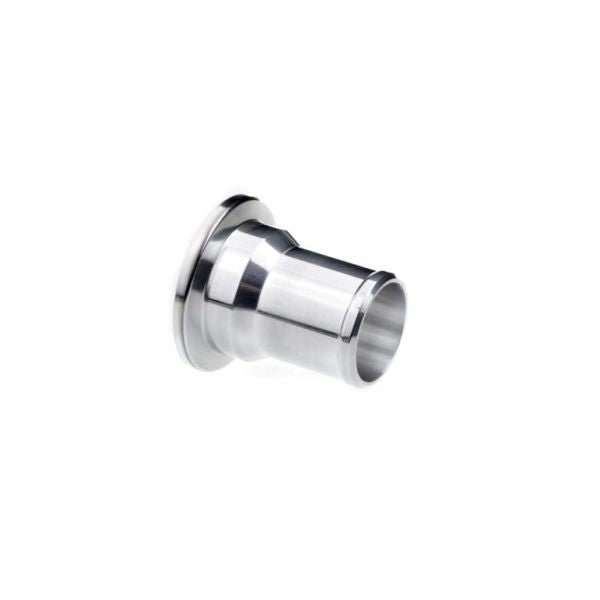 The Leybold North America KF Flanges with Hose Nozzle DN 25 ISO-KF features a smooth cylindrical body and flanged end, photographed on a plain white background—ideal for vacuum applications.