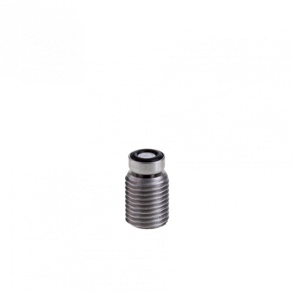 The item is a small, cylindrical metal component featuring a threaded body and a smooth, flat top, resembling the Repair Kit for Vacuum Sealing Valve DN 16 ISO-KF by Leybold North America. It seems to be used in vacuum sealing applications and is displayed against a plain white background.