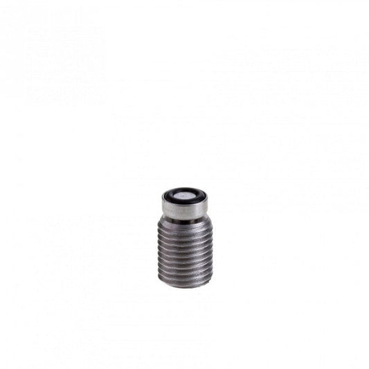 The item is a small, cylindrical metal component featuring a threaded body and a smooth, flat top, resembling the Repair Kit for Vacuum Sealing Valve DN 16 ISO-KF by Leybold North America. It seems to be used in vacuum sealing applications and is displayed against a plain white background.