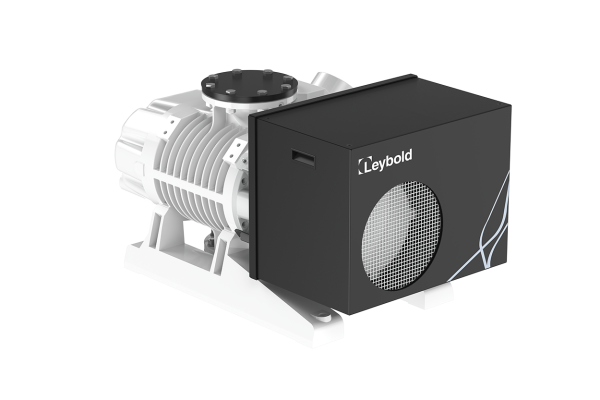 Image of a Leybold North America RUVAC WSU 3001 vacuum pump with a black outer casing and white base. The equipment features a prominent fan grille and several vents. The brand name "Leybold" is displayed on the casing. The unit appears to be designed for industrial or laboratory use.