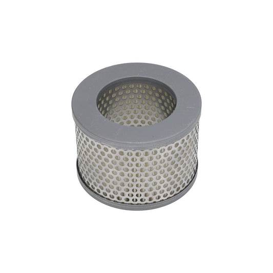 The Dust filter insert DF by Leybold North America Shop is a cylindrical metal air filter with a grey perforated shell and hollow center, shown against a white background.
