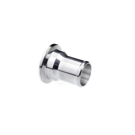 The Leybold North America KF Flanges with Hose Nozzle DN 25 ISO-KF features a smooth cylindrical body and flanged end, photographed on a plain white background—ideal for vacuum applications.