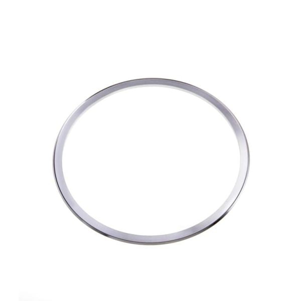 A Leybold North America Ultra Sealing Disk DN 100 ISO-K / ISO-F—a simple, thin, silver metallic ring used in vacuum systems and flange connections—is centered on a plain white background.